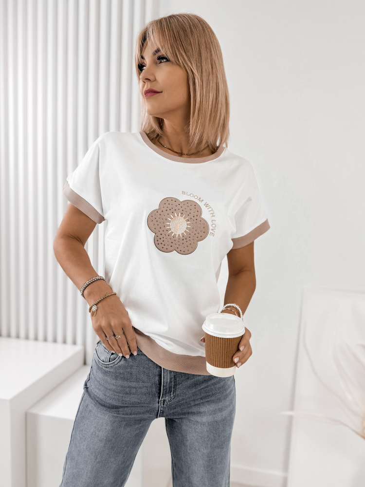 BLUSE VOLAN WEISS