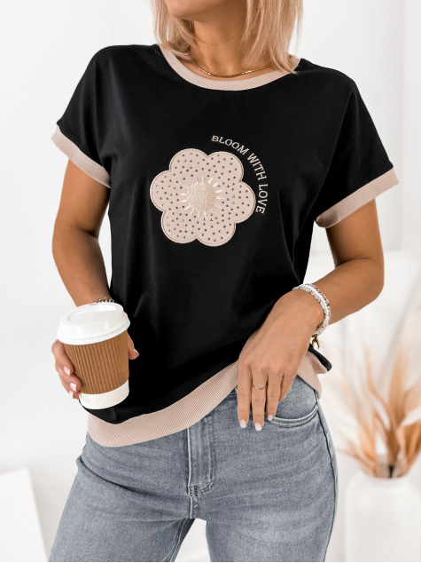 BLUSE VOLAN SCHWARZ