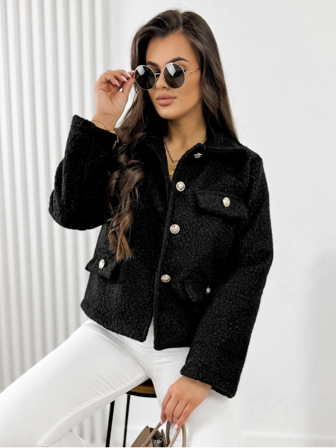 KABÁT BOUCLE XAVIA FEKETE