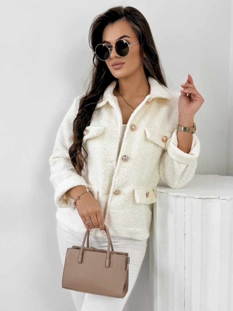 VESTE BOUCLE XAVIA ÉCRU