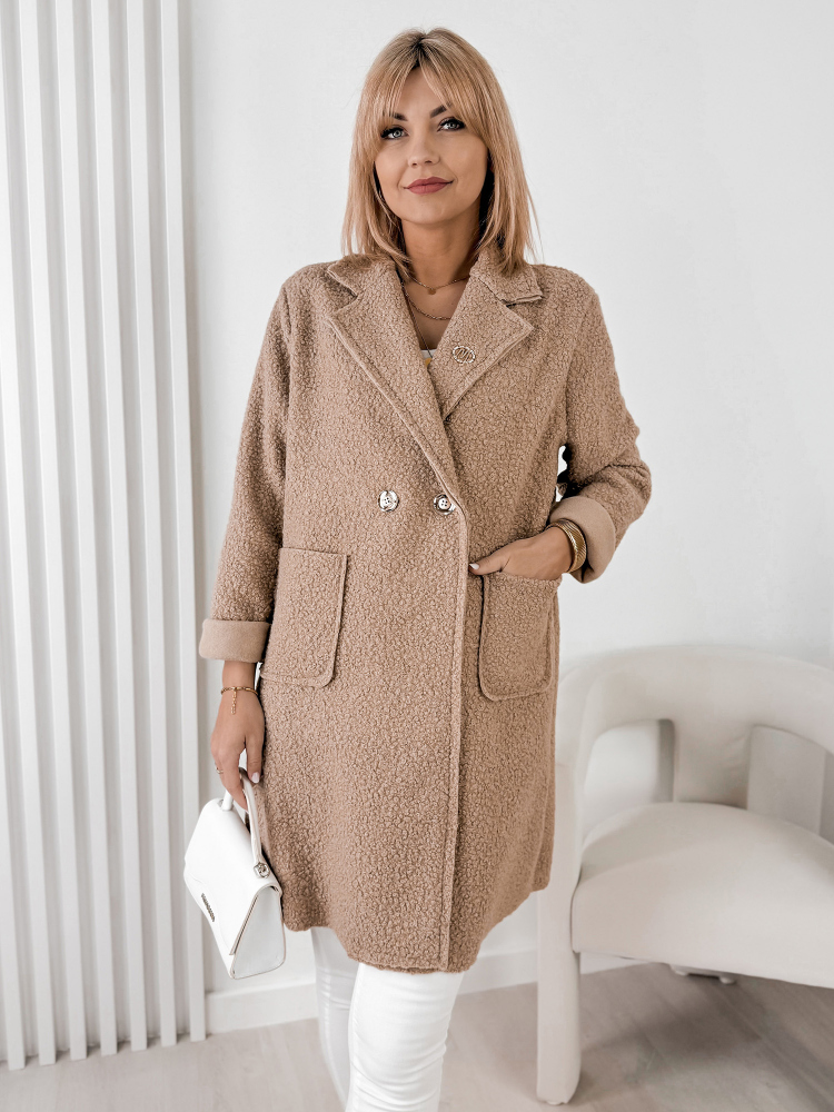 COAT BOUCLE MELINDA DARK BEIGE
