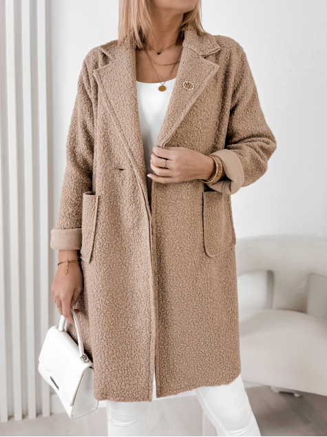 COAT BOUCLE MELINDA DARK BEIGE