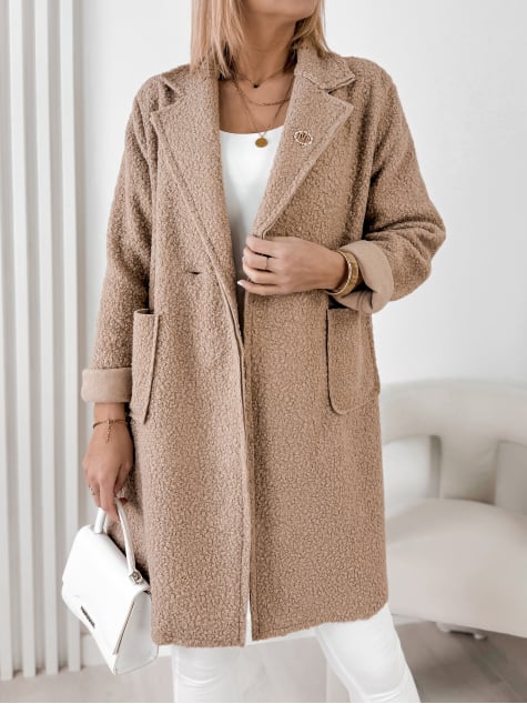 ПАЛТО BOUCLE MELINDA ТЪМНО БЕЖОВ