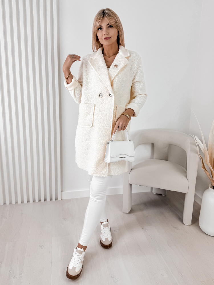 MANTEAU BOUCLE MELINDA ÉCRU