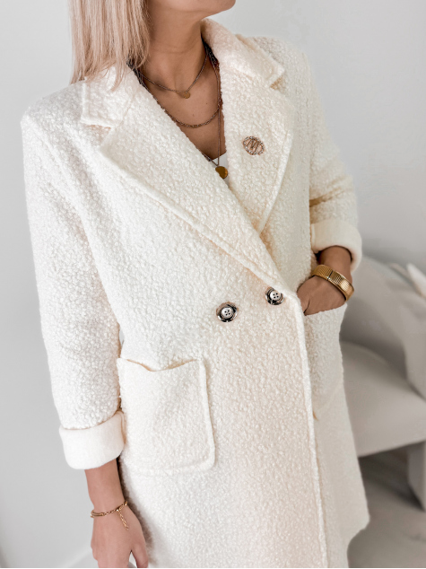 MANTEL BOUCLE MELINDA ECRU