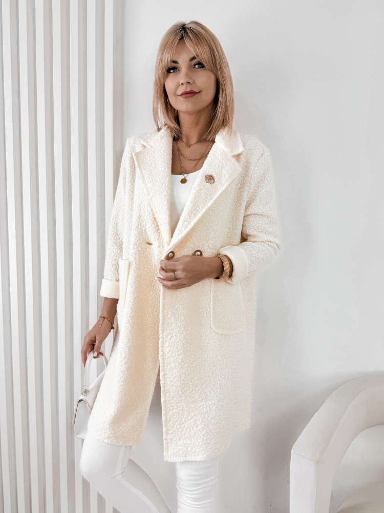 MANTEAU BOUCLE MELINDA ÉCRU