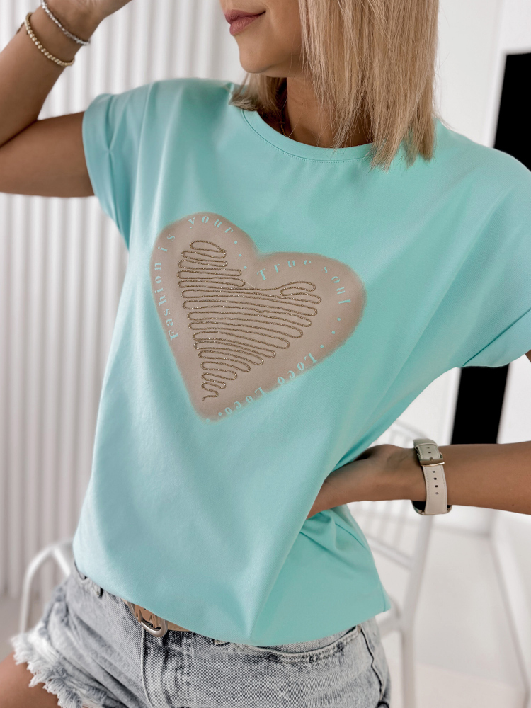 BLUSE VENEKA MINTFARBENE