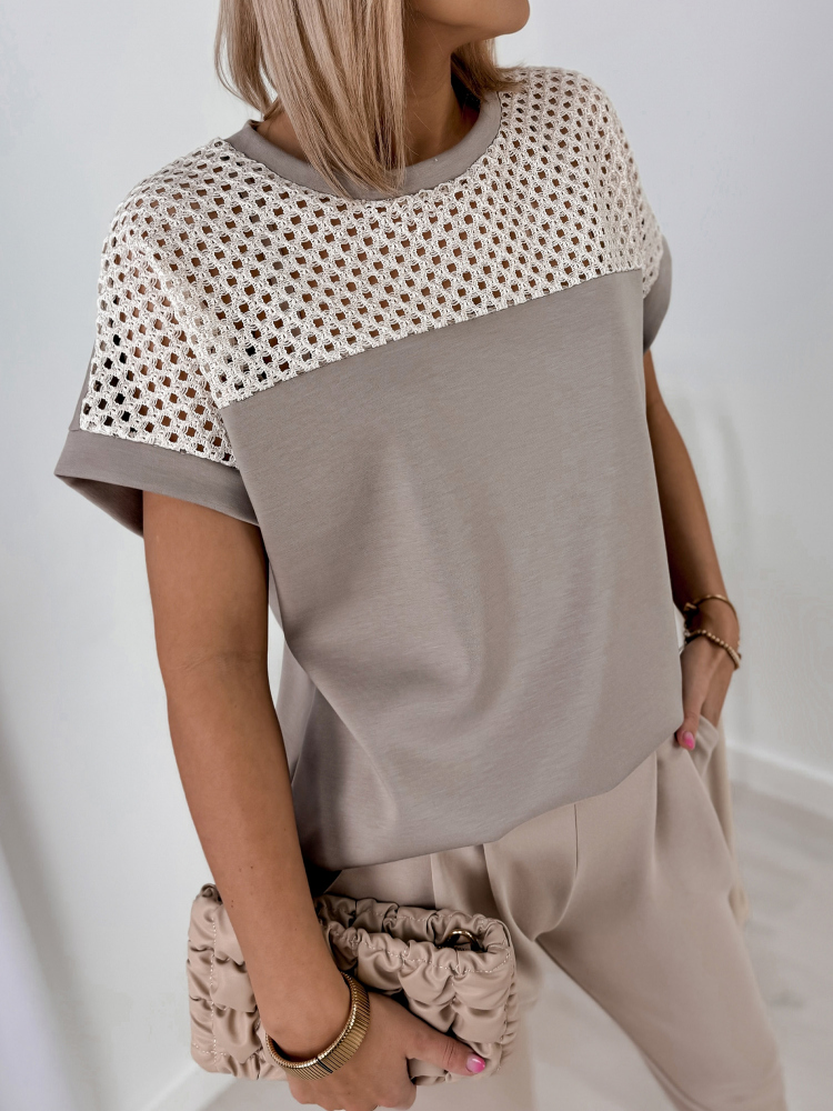 BLUSE MILARA DUNKELBEIGE