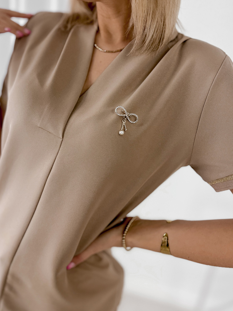 BLUSE TOMERA DUNKELBEIGE