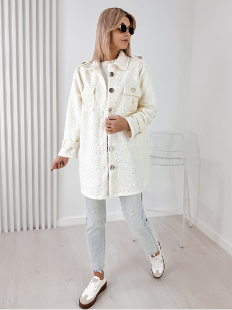 MANTEAU BOUCLE ELINNA ÉCRU