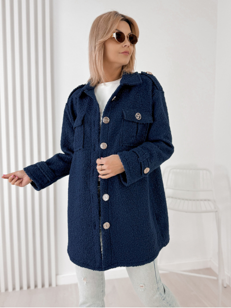 PALTON BOUCLE ELINNA ALBASTRU MARIN