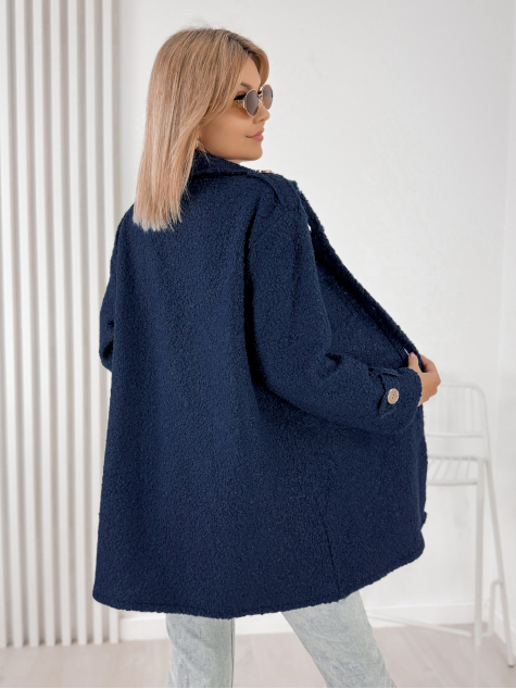 PALTON BOUCLE ELINNA ALBASTRU MARIN