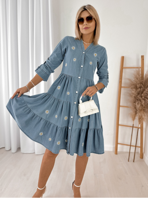 KLEID REGGINA JEANSBLAU