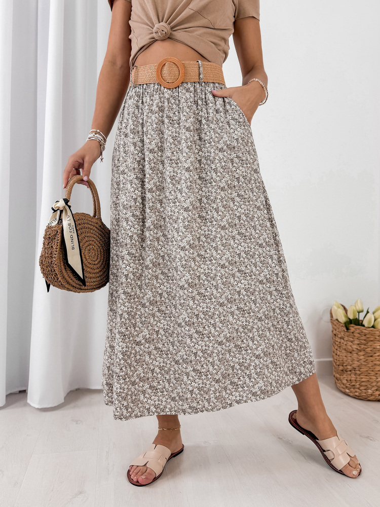 JUPE ZURTA BEIGE FONCÉ