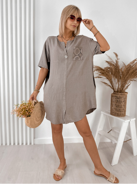 ŠATY LUNARE TMAVĚ BÉŽOVÁ