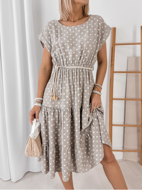 ROBE LOVAREL BEIGE FONCÉ