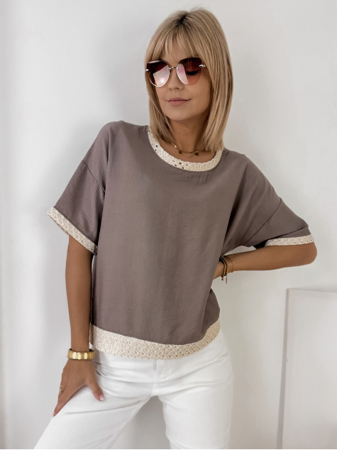 BLOUSE CERELIA BEIGE FONCÉ