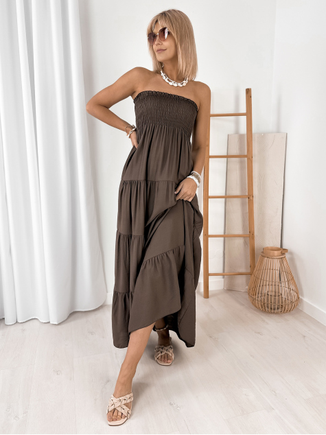 DRESS FLAMIRA BROWN