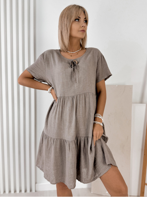 ROBE LORCA BEIGE FONCÉ