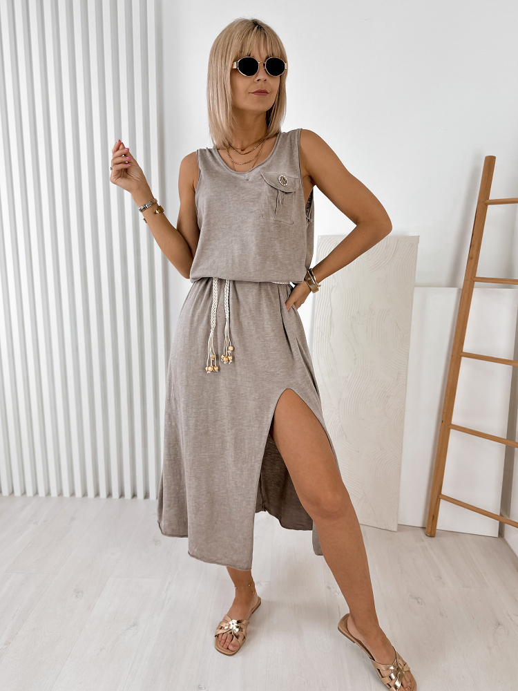 DRESS TREVONA DARK BEIGE