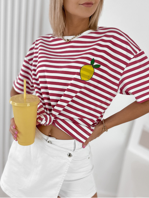 BLUSE CITRON HIMBEERROTE
