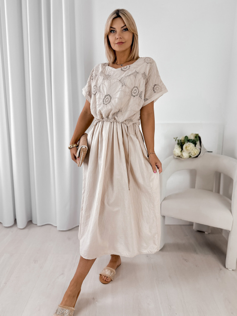 SUKNELĖ JAXLEE SMĖLIO SPALVOS