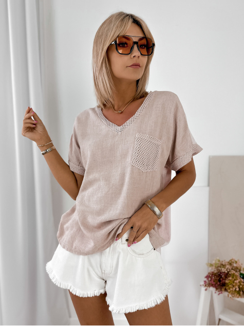 BLOUSE YORKINA ROSE POUDRE