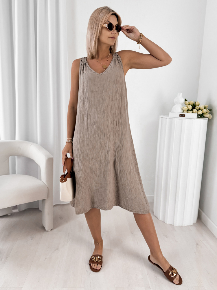 РОКЛЯ BORJA ТЪМНО БЕЖОВA