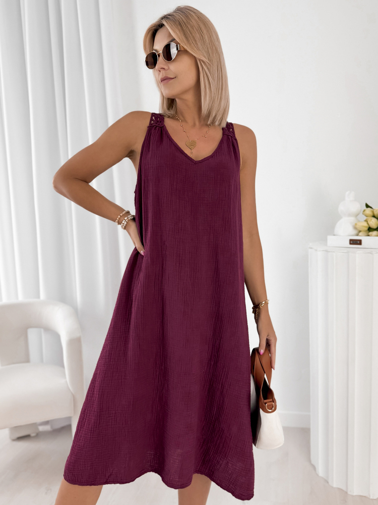 DRESS BORJA BURGUNDY