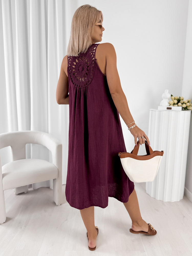 DRESS BORJA BURGUNDY