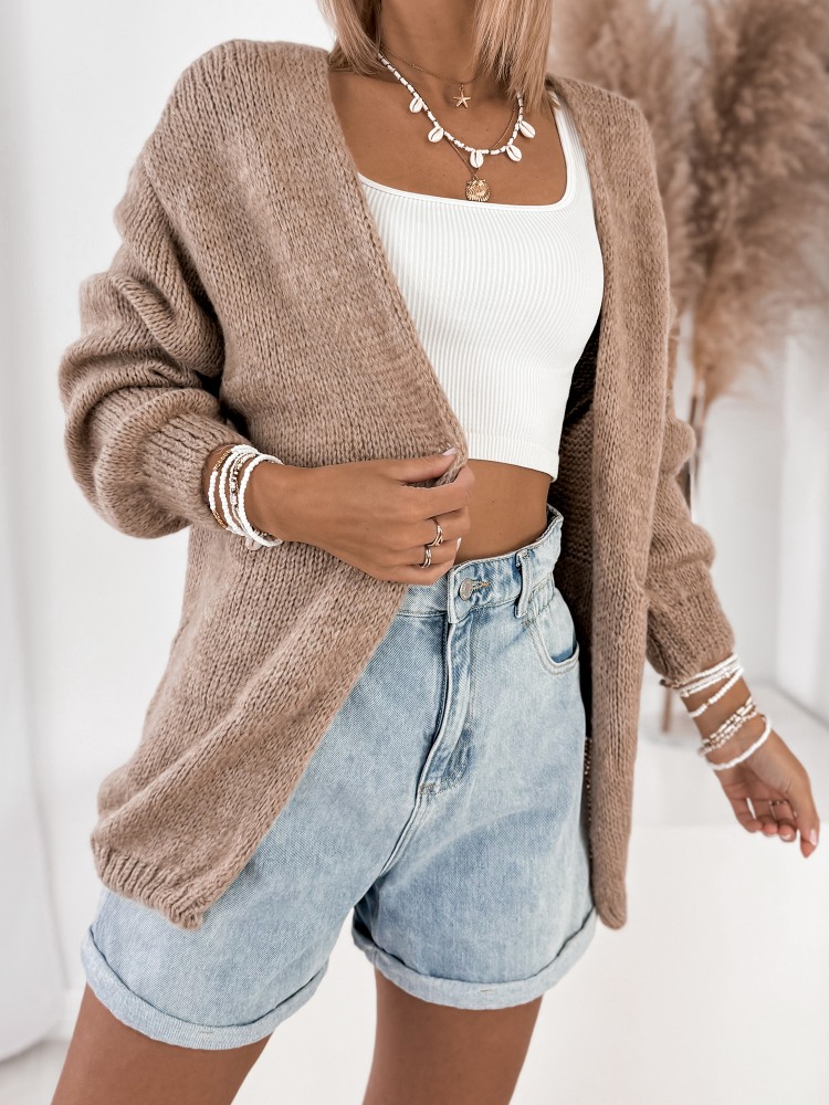 CARDIGAN ANTILA BEIGE FONCÉ