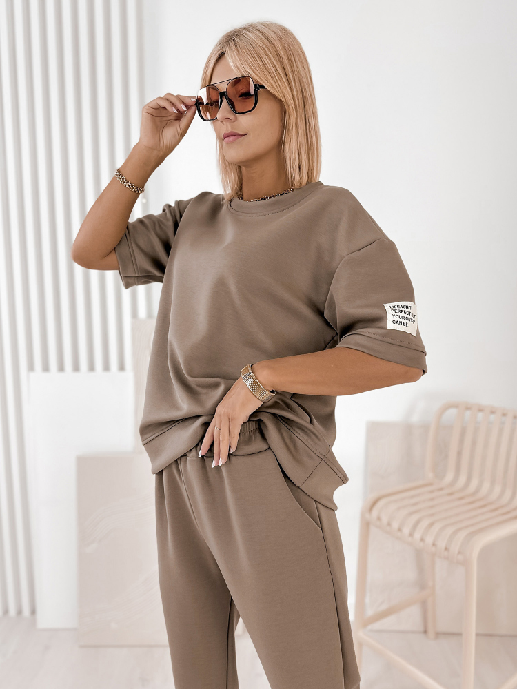 SET FOSCA KLEID DUNKELBEIGER