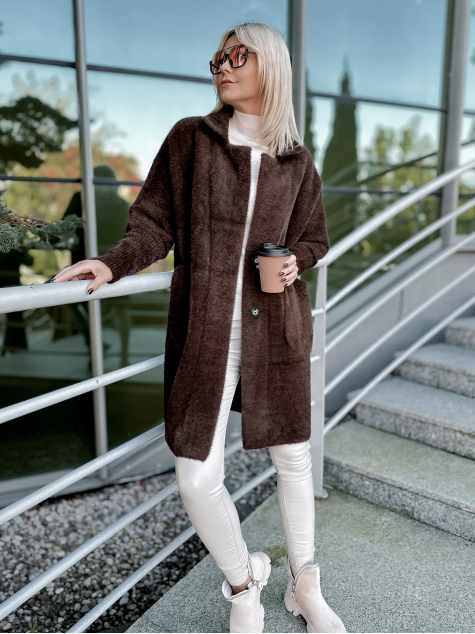 COAT ALPACA REIL DARK BROWN