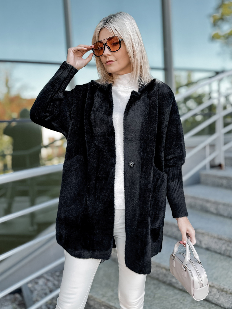 MANTEAU ALPAKA OREO NOIR