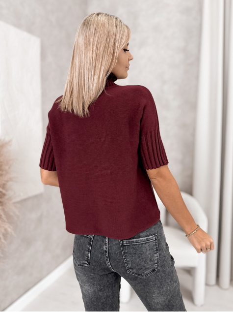 PULOVER RAFFE BORDEAUX