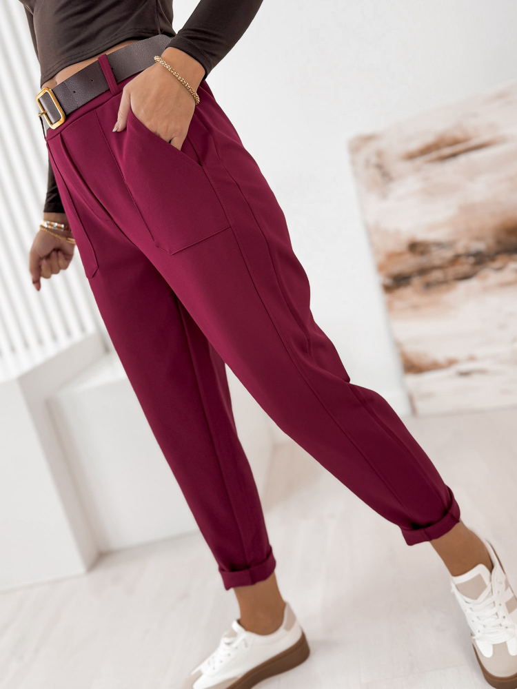 PANTALONI SERAFINA BORDEAUX