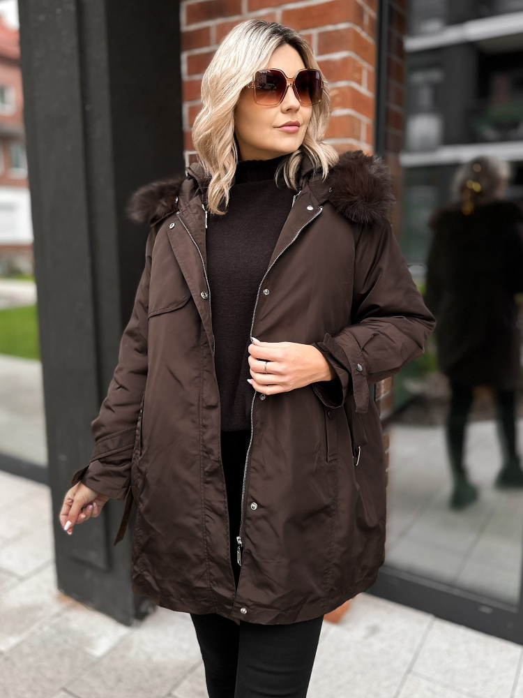 JACKET WITH ETTIE UNDERLINING BROWN