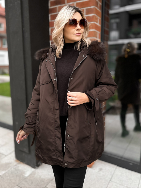VESTE AVEC DOUBLURE EN ETTIE BRUN