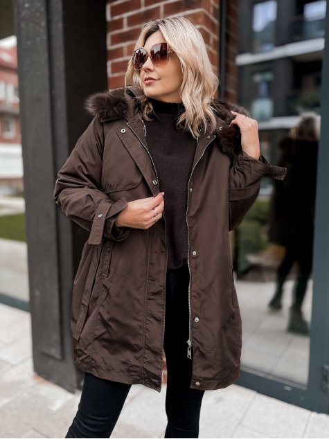 JACKET WITH ETTIE UNDERLINING BROWN
