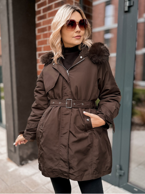 JACKET WITH ETTIE UNDERLINING BROWN