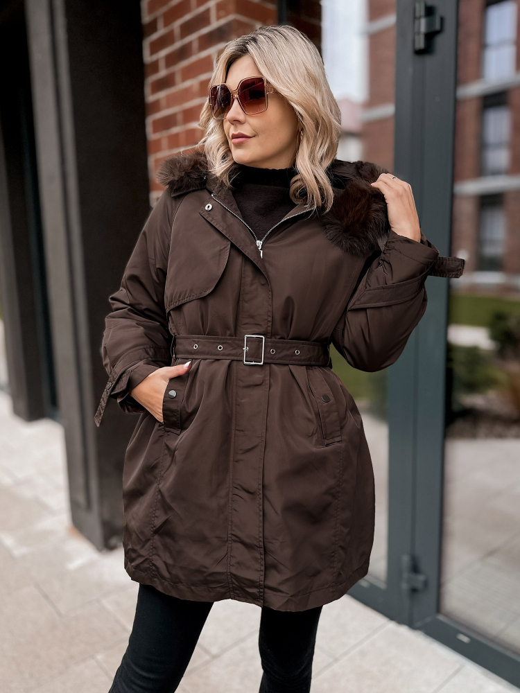 JACKET WITH ETTIE UNDERLINING BROWN