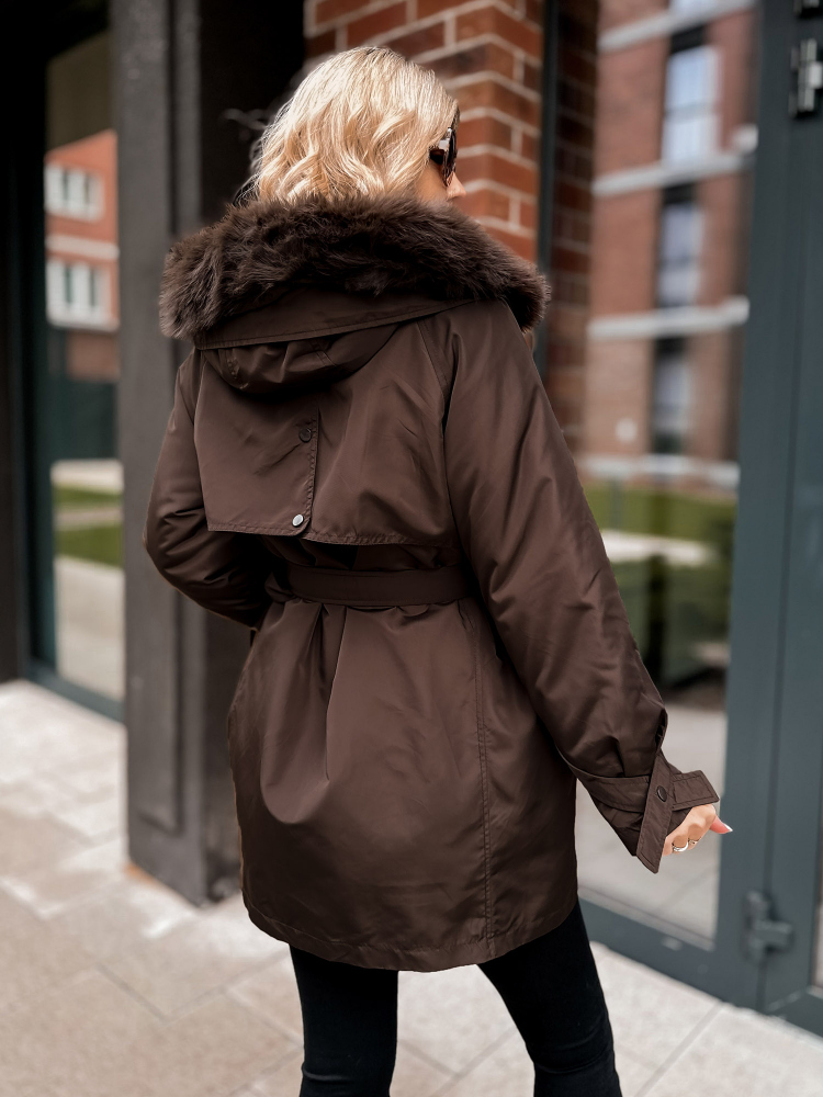 VESTE AVEC DOUBLURE EN ETTIE BRUN
