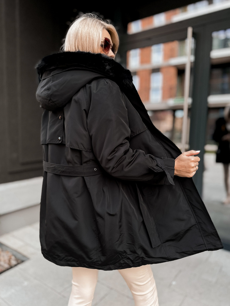 VESTE AVEC DOUBLURE EN ETTIE NOIR
