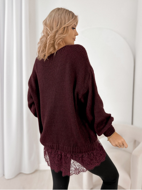 PULLOVER SUCRE BORDEAUX