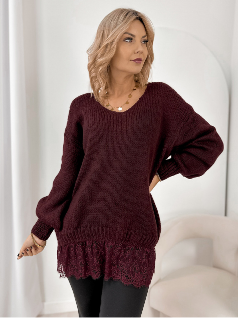 PULLOVER SUCRE BORDEAUX