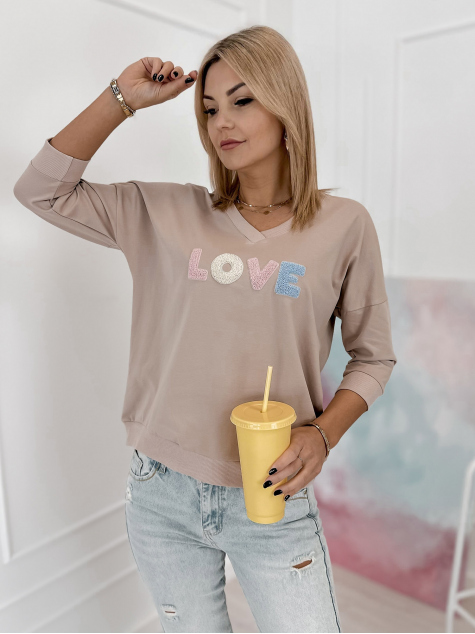 BLUSE MARGERIE DUNKELBEIGE