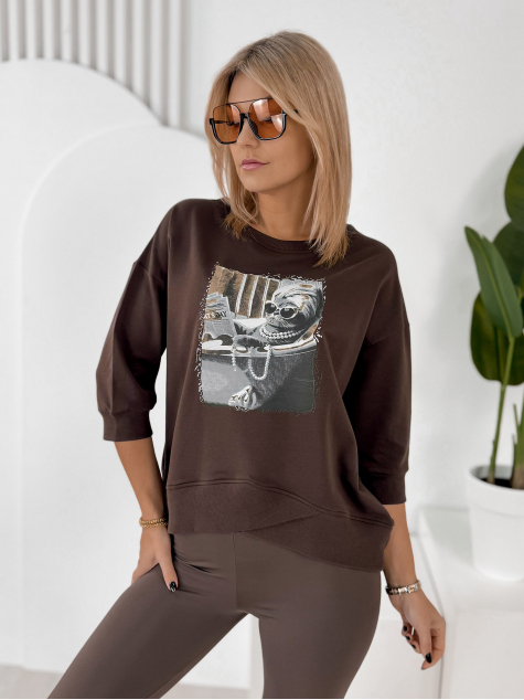 BLOUSE MELISANDRE BRUN FONCÉ