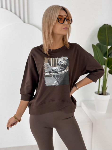 BLOUSE MELISANDRE BRUN FONCÉ
