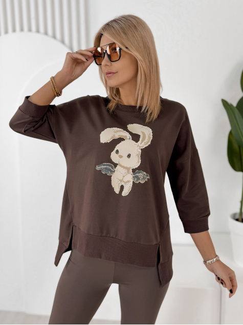 BLOUSE FERRANTE DARK BROWN