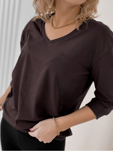 BLUSE DUNKELBRAUN SOLENA